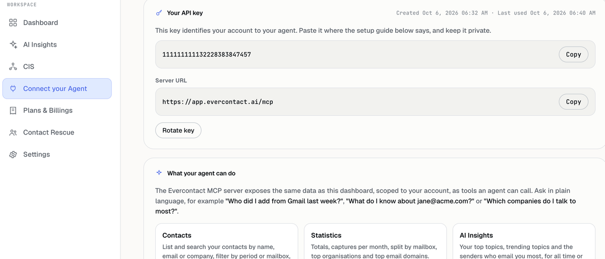 Your AI Agent Can Now Talk to Evercontact