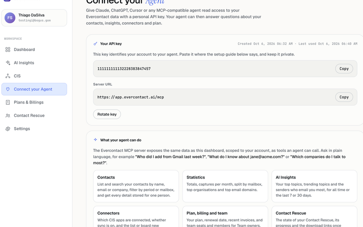 Your AI Agent Can Now Talk to Evercontact